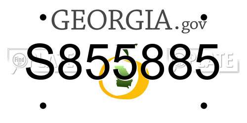 S855885 Georgia License Plate
