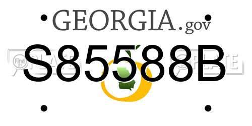 S85588B Georgia License Plate