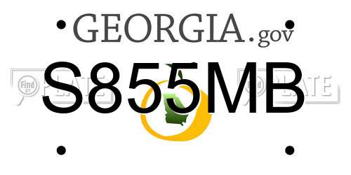 S855MB Georgia License Plate