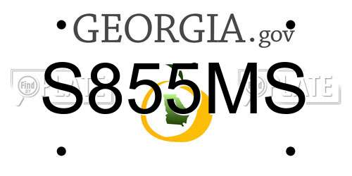 S855MS Georgia License Plate