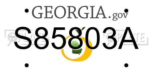 S85803A Georgia License Plate