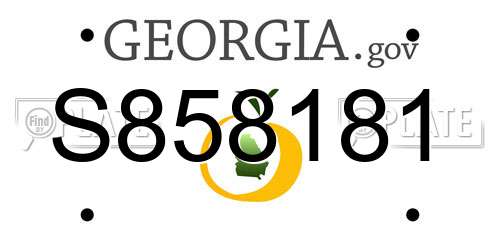 S858181 Georgia License Plate