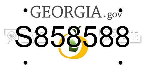 S858588 Georgia License Plate
