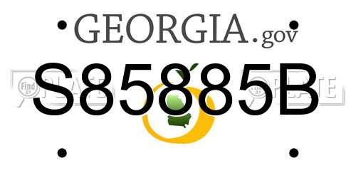 S85885B Georgia License Plate