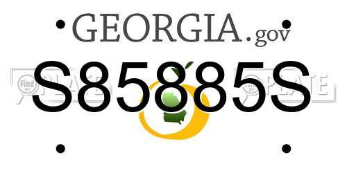 S85885S Georgia License Plate