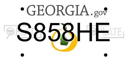 S858HE Georgia License Plate