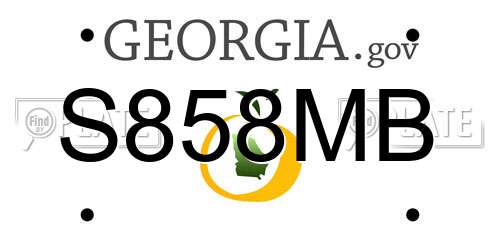 S858MB Georgia License Plate