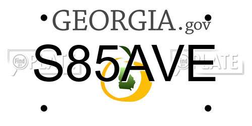 S85AVE Georgia License Plate