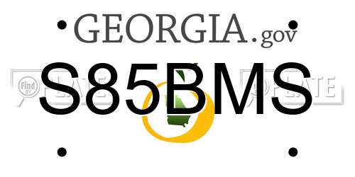 S85BMS Georgia License Plate