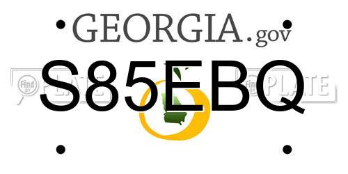 S85EBQ Georgia License Plate