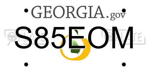 S85EOM Georgia License Plate