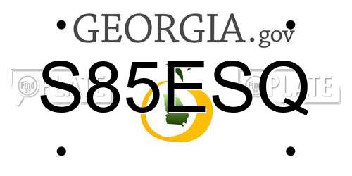 S85ESQ Georgia License Plate
