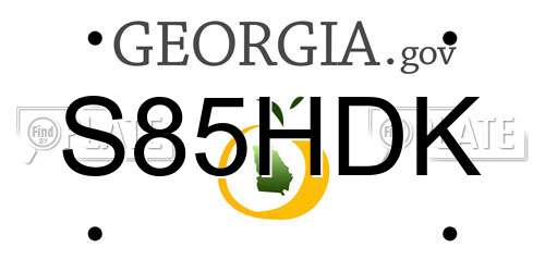S85HDK Georgia License Plate