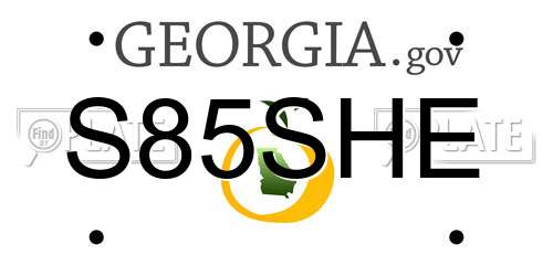S85SHE Georgia License Plate