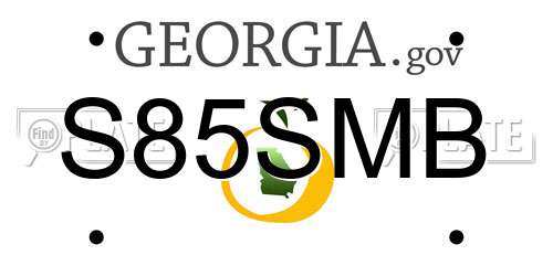 S85SMB Georgia License Plate