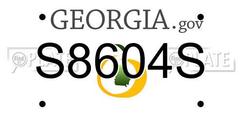 S8604S Georgia License Plate