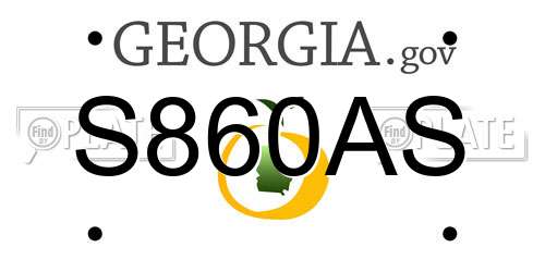 S860AS Georgia License Plate