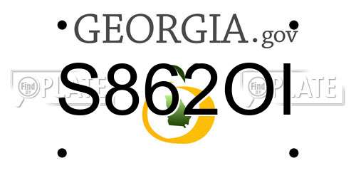S862OI Georgia License Plate