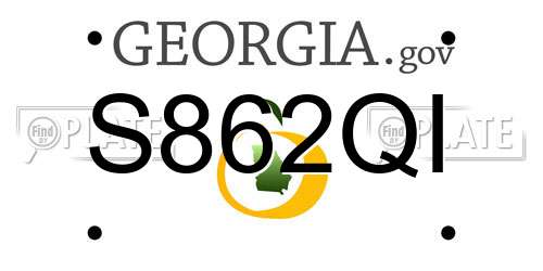 S862QI Georgia License Plate