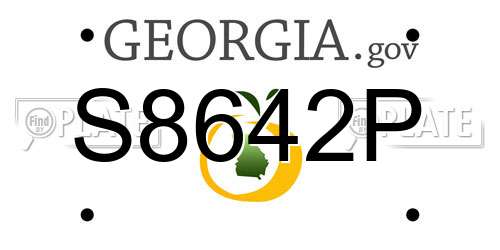 S8642P Georgia License Plate