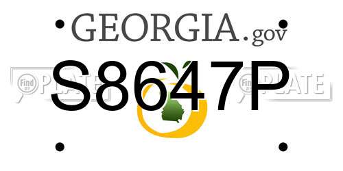S8647P Georgia License Plate