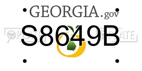 S8649B Georgia License Plate