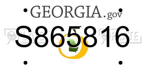 S865816 Georgia License Plate
