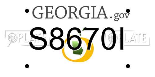 S8670I Georgia License Plate