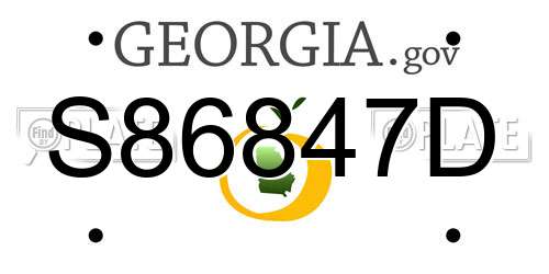 S86847D Georgia License Plate