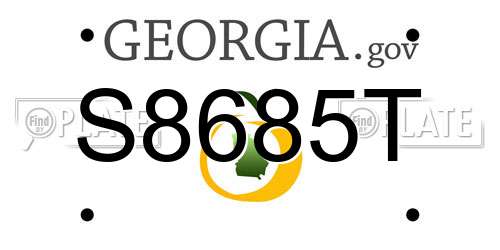 S8685T Georgia License Plate