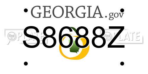 S8688Z Georgia License Plate