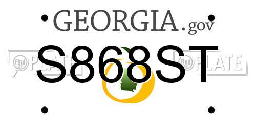 S868ST Georgia License Plate