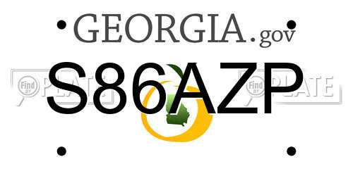 S86AZP Georgia License Plate