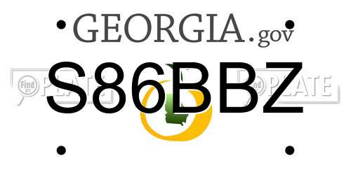 S86BBZ Georgia License Plate
