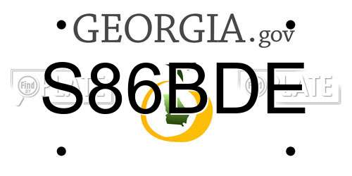 S86BDE Georgia License Plate