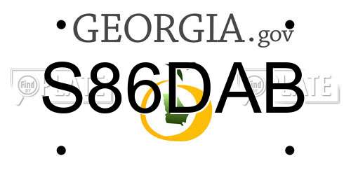 S86DAB Georgia License Plate