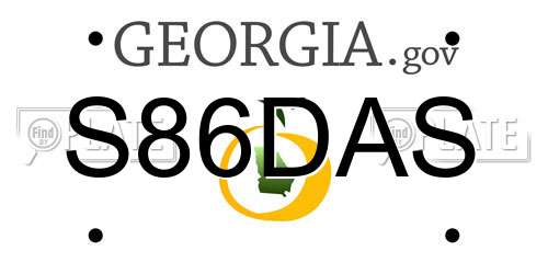 S86DAS Georgia License Plate