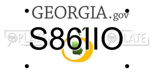 S86IIO Georgia License Plate