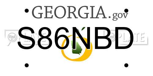 S86NBD Georgia License Plate