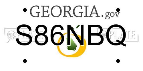 S86NBQ Georgia License Plate