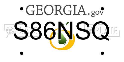 S86NSQ Georgia License Plate