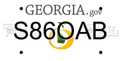 S86OAB Georgia License Plate