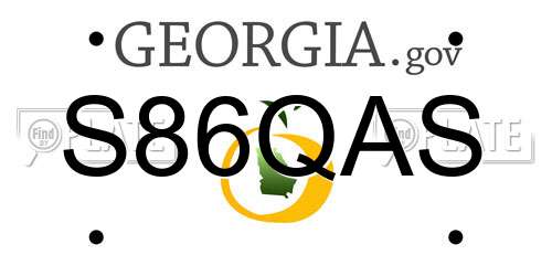 S86QAS Georgia License Plate