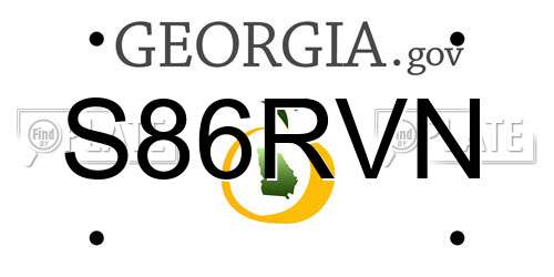 S86RVN Georgia License Plate