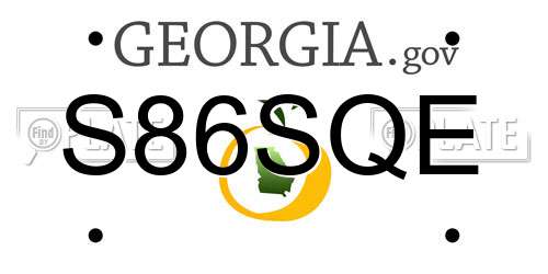 S86SQE Georgia License Plate