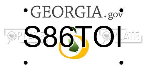 S86TOI Georgia License Plate