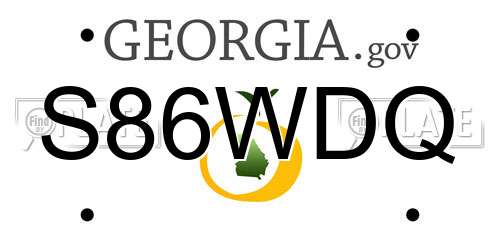 S86WDQ Georgia License Plate