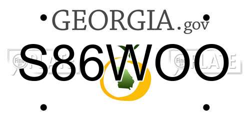 S86WOO Georgia License Plate