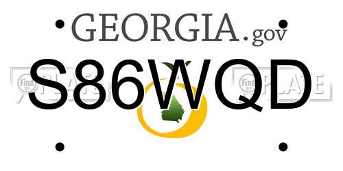 S86WQD Georgia License Plate