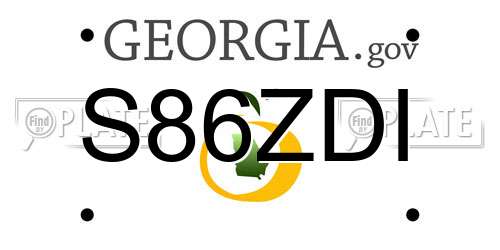 S86ZDI Georgia License Plate